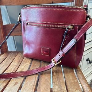 Dooney & Bourke Red Leather Crossbody Bag Florentine medium hobo bag